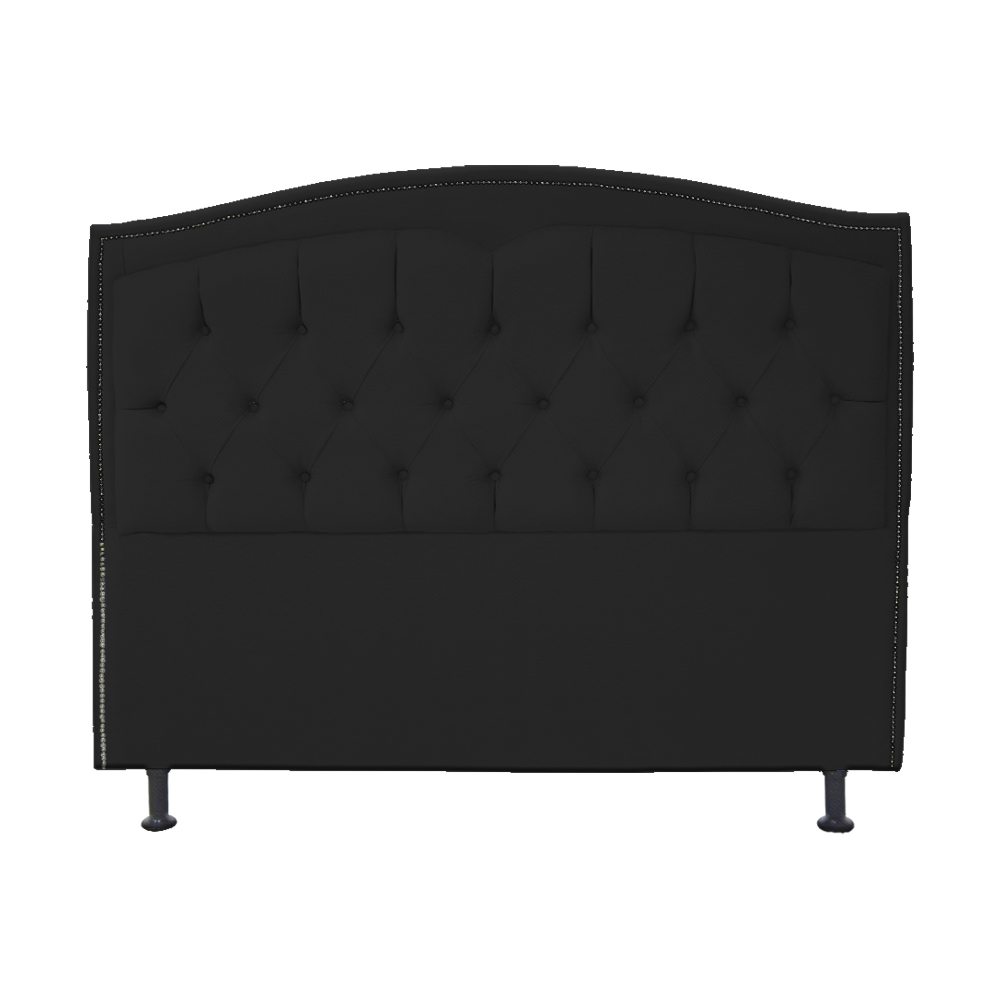 Cabeceira Solteiro 90cm Para Cama Box Diana Suede Preto - DS Estofados