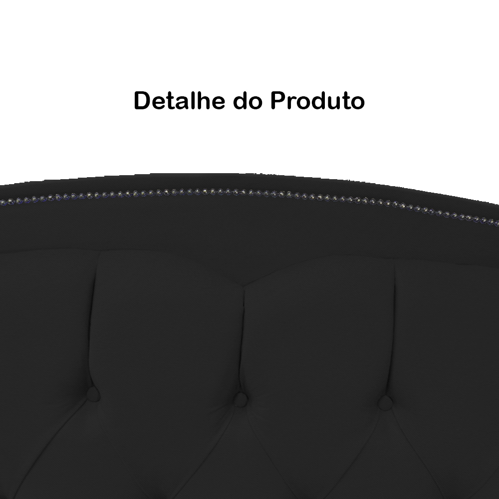 Cabeceira Solteiro 90cm Para Cama Box Diana Suede Preto - DS Estofados