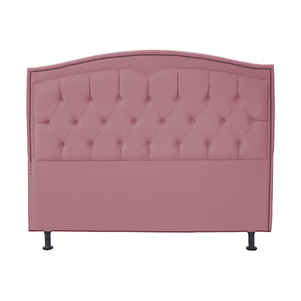 Cabeceira Solteiro 90cm Para Cama Box Diana Suede Rosa - DS Estofados
