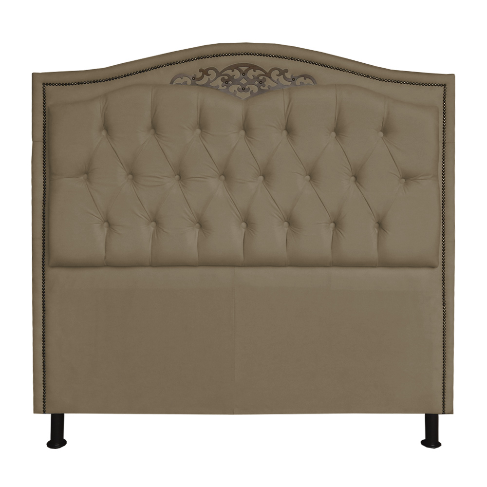 Cabeceira Solteiro 90cm Para Cama Box Greta Suede Capuccino - DS Estofados