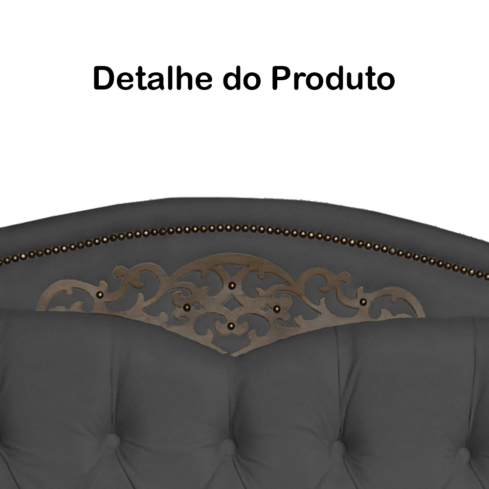 Cabeceira Solteiro 90cm Para Cama Box Greta Suede Cinza - DS Estofados