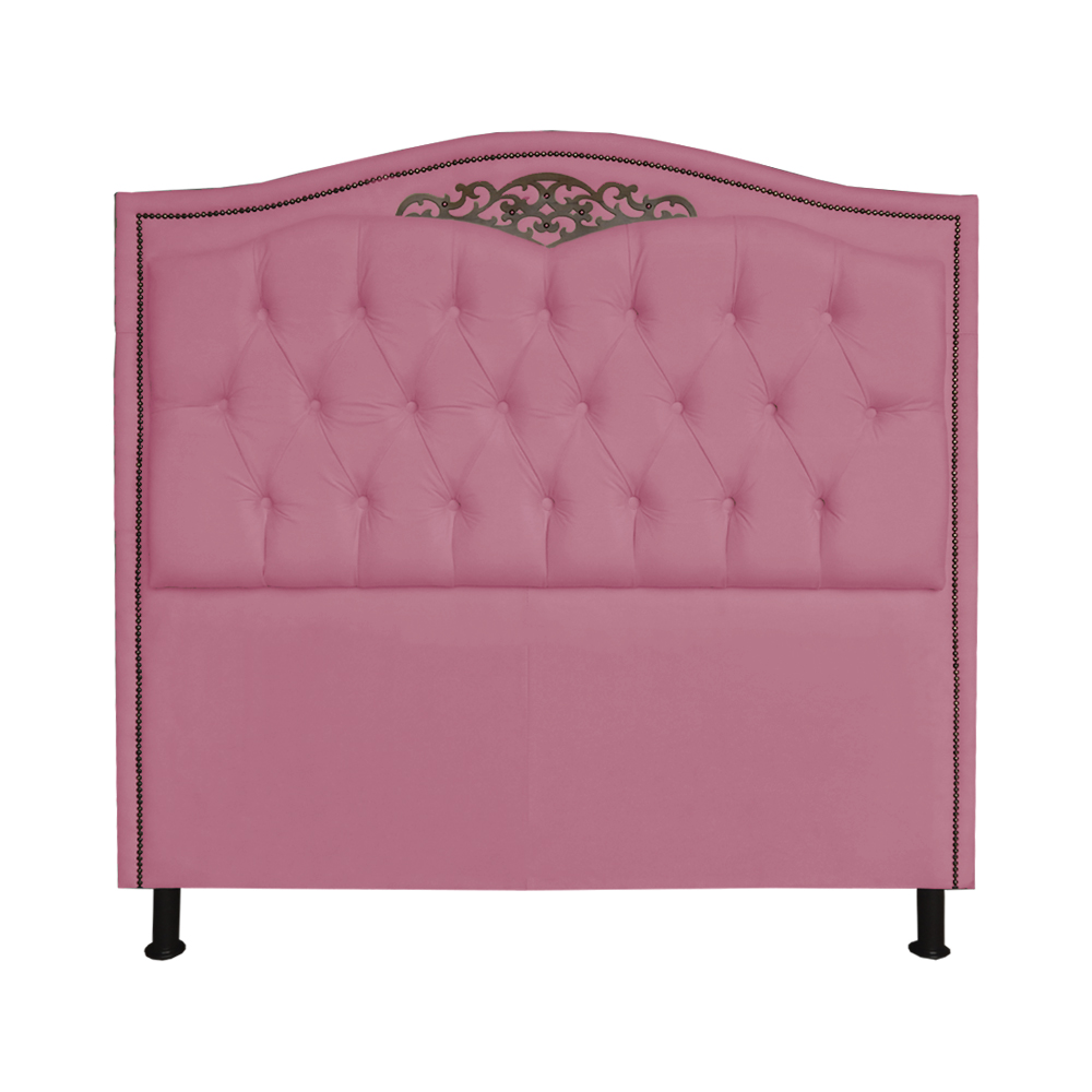 Cabeceira Solteiro 90cm Para Cama Box Greta Suede Rosa - DS Estofados