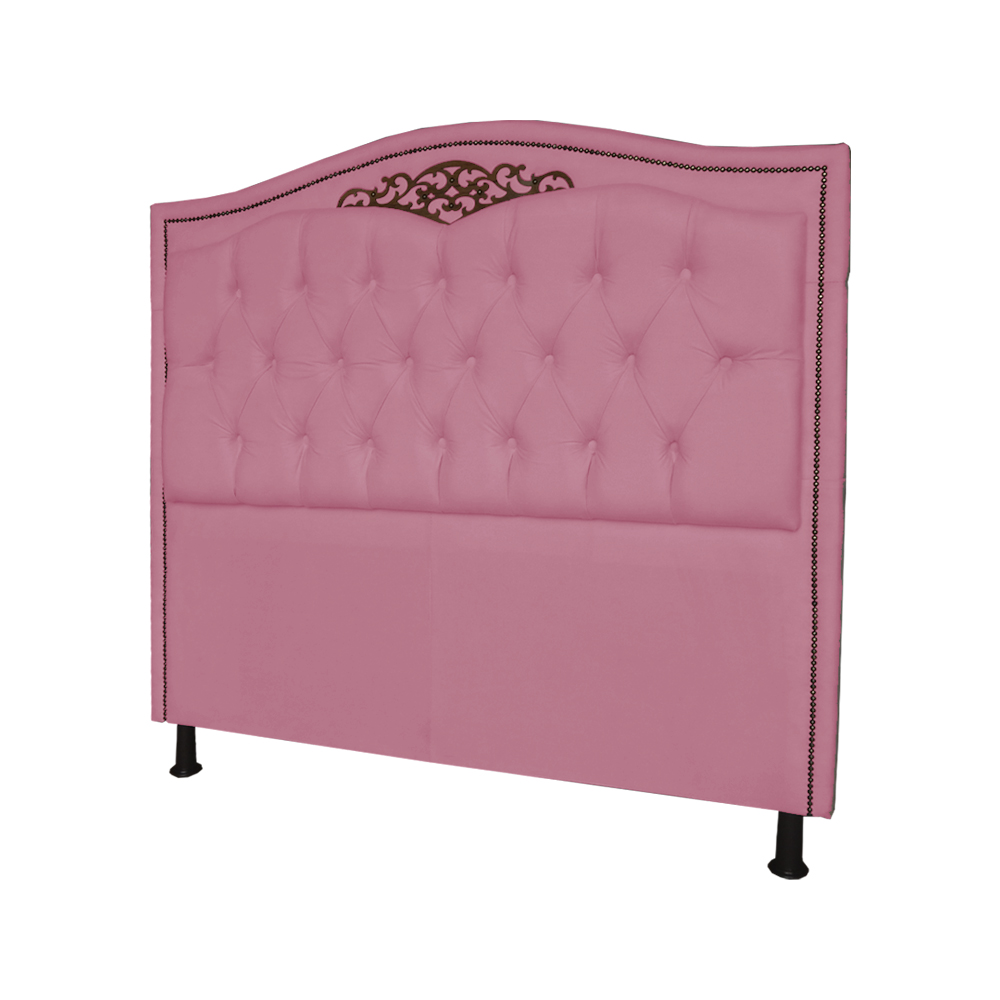 Cabeceira Solteiro 90cm Para Cama Box Greta Suede Rosa - DS Estofados