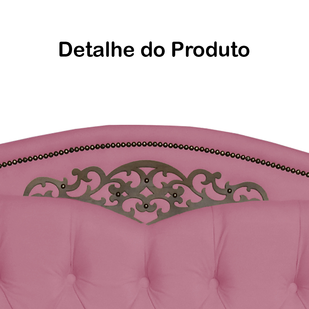 Cabeceira Solteiro 90cm Para Cama Box Greta Suede Rosa - DS Estofados