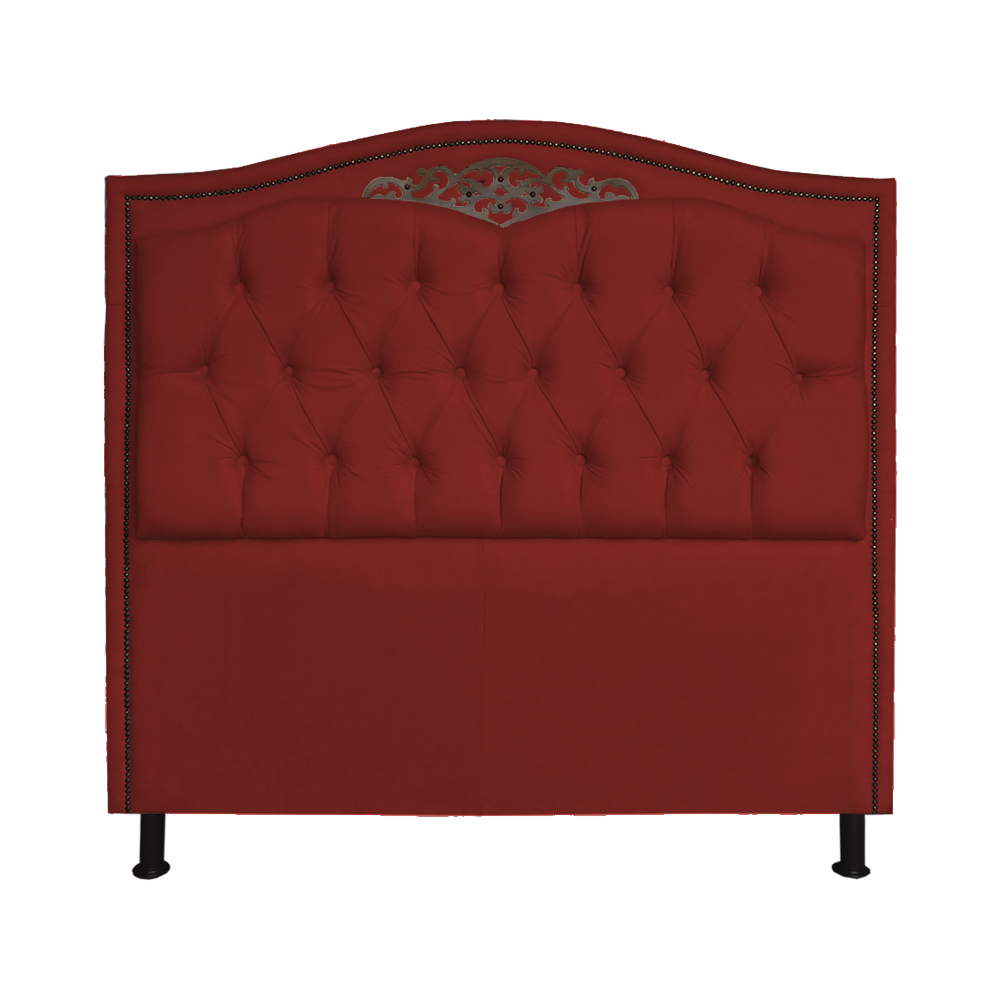 Cabeceira Solteiro 90cm Para Cama Box Greta Suede Vermelho - DS Estofados