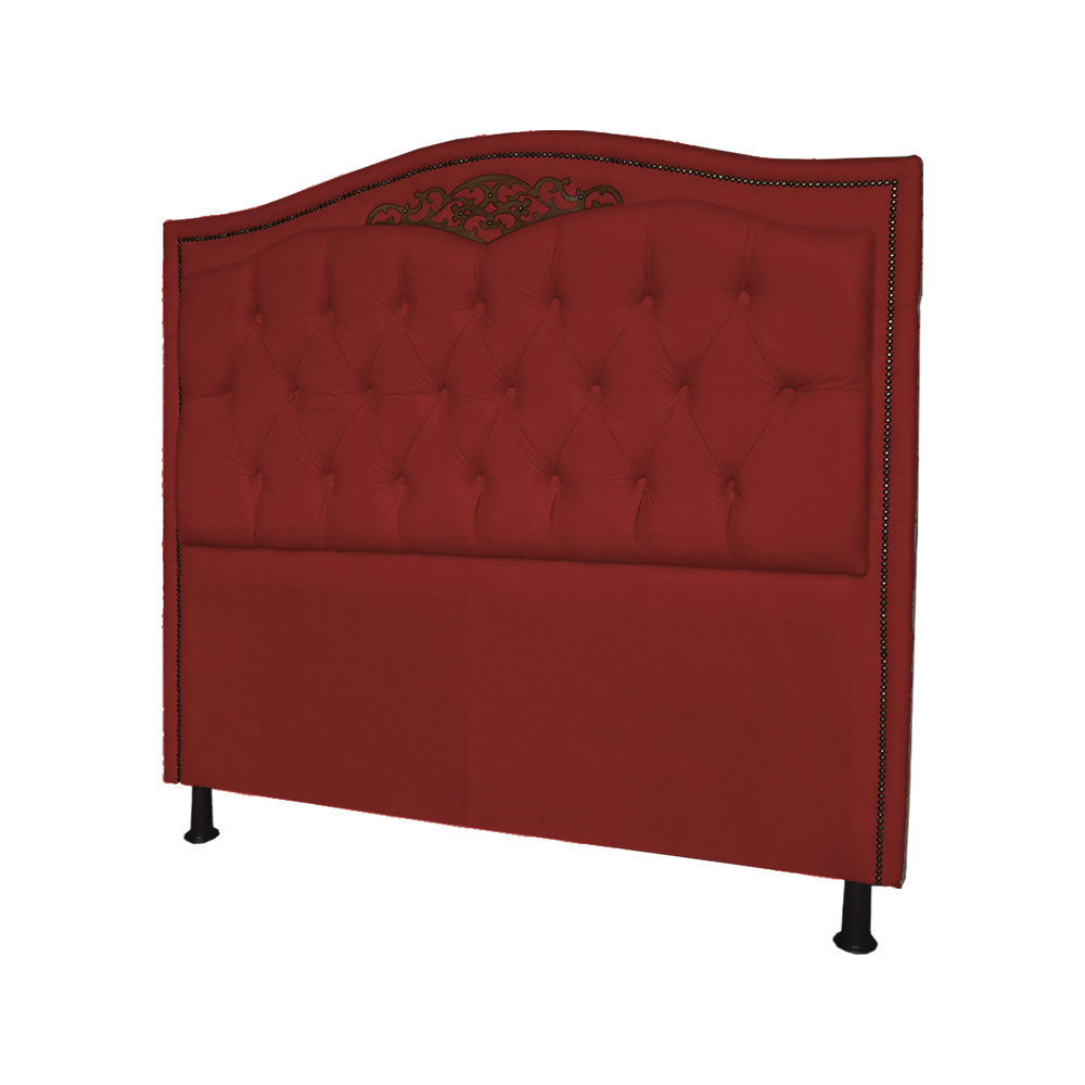 Cabeceira Solteiro 90cm Para Cama Box Greta Suede Vermelho - DS Estofados