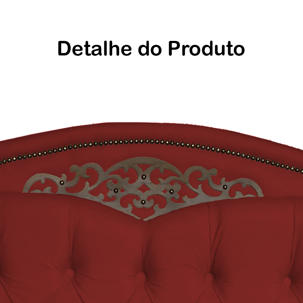 Cabeceira Solteiro 90cm Para Cama Box Greta Suede Vermelho - DS Estofados