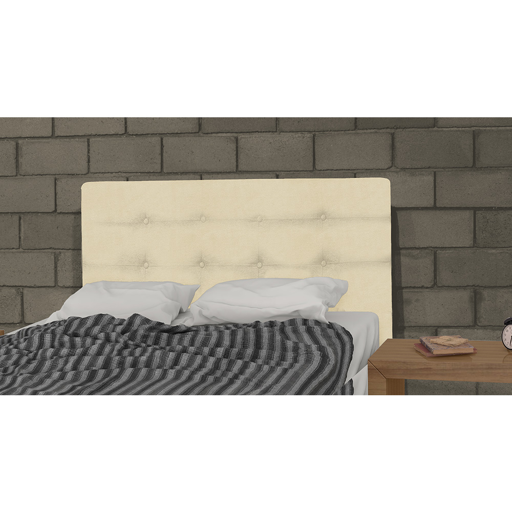 Cabeceira Solteiro 90cm Para Cama Box Luna Napa Bege - DS Estofados