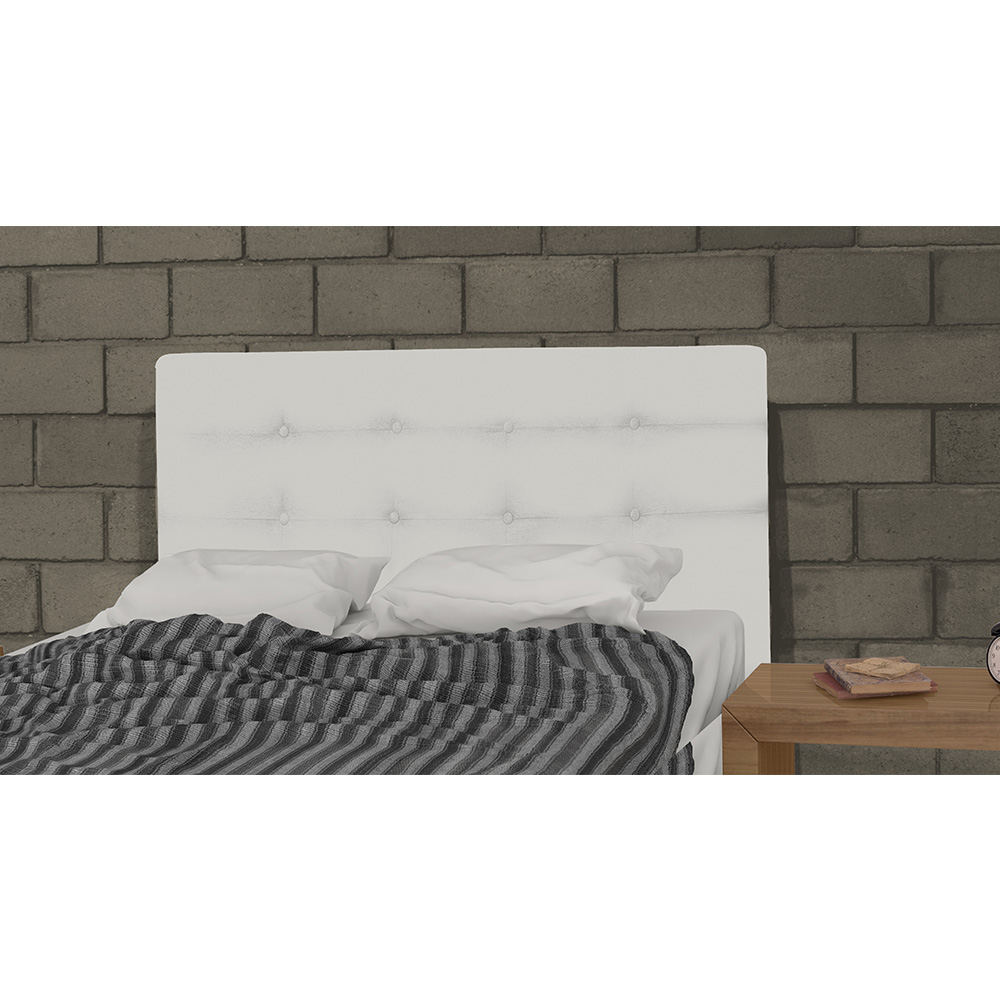 Cabeceira Solteiro 90cm Para Cama Box Luna Napa Branco - DS Estofados