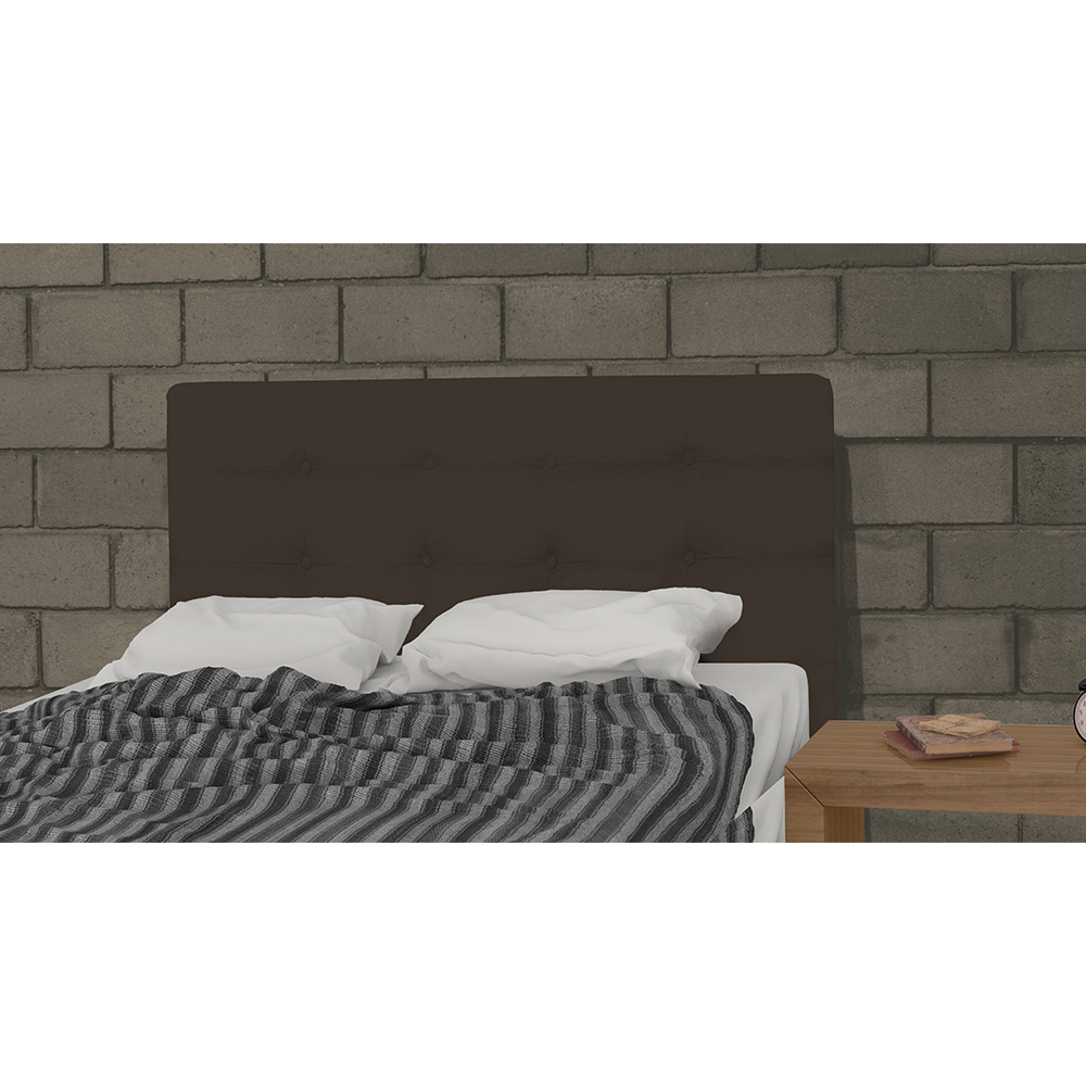 Cabeceira Solteiro 90cm Para Cama Box Luna Napa Marrom - DS Estofados