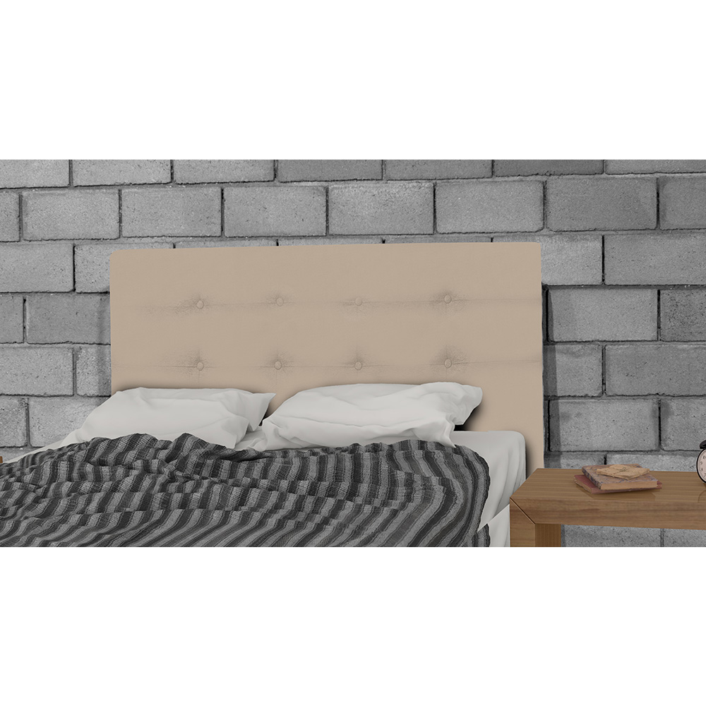 Cabeceira Solteiro 90cm Para Cama Box Luna Suede Bege - DS Estofados