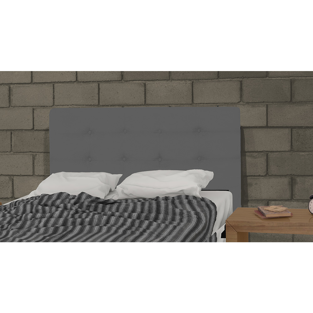 Cabeceira Solteiro 90cm Para Cama Box Luna Suede Cinza - DS Estofados