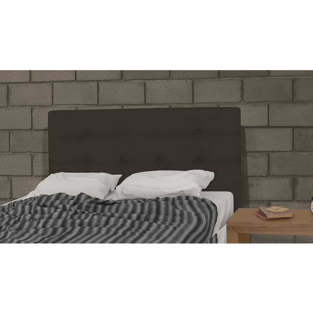 Cabeceira Solteiro 90cm Para Cama Box Luna Suede Marrom - DS Estofados