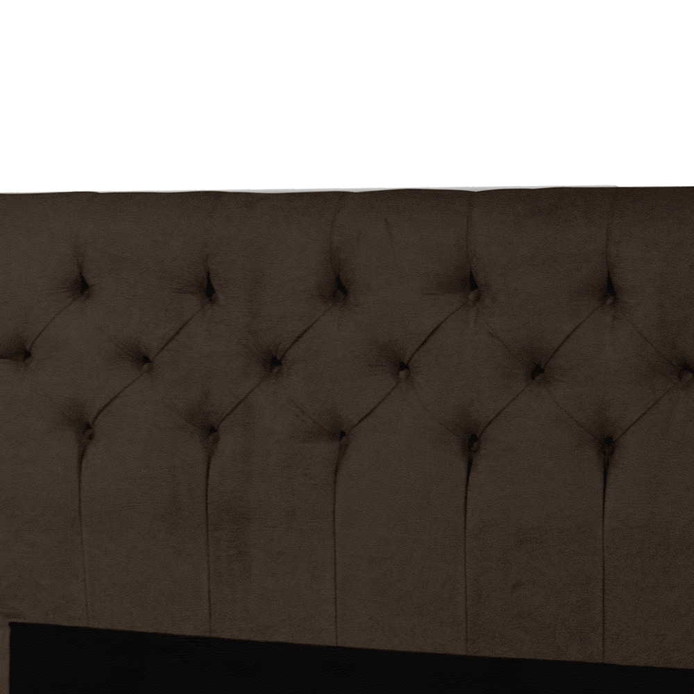 Cabeceira Solteiro 90cm Para Cama Box Ravena Napa Marrom - DS Estofados