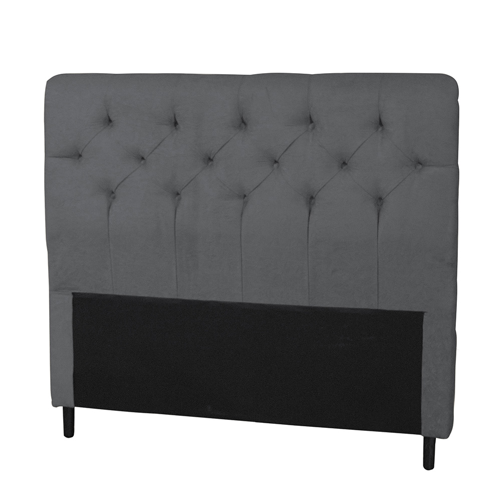 Cabeceira Solteiro 90cm Para Cama Box Ravena Suede Cinza - DS Estofados