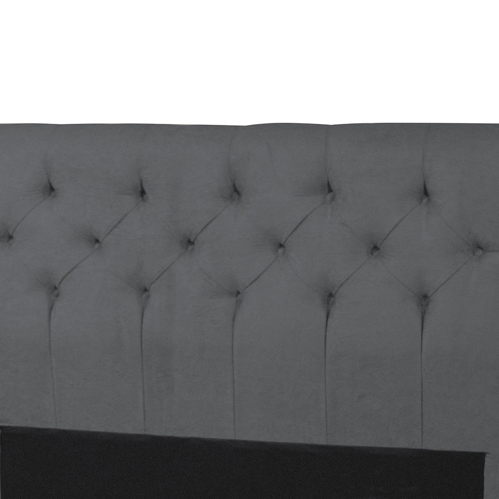 Cabeceira Solteiro 90cm Para Cama Box Ravena Suede Cinza - DS Estofados