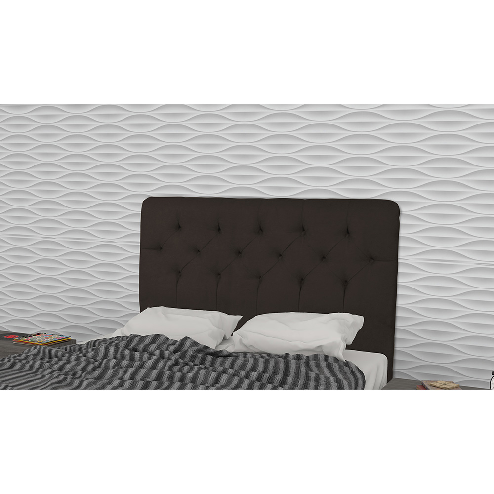 Cabeceira Solteiro 90cm Para Cama Box Ravena Suede Marrom - DS Estofados