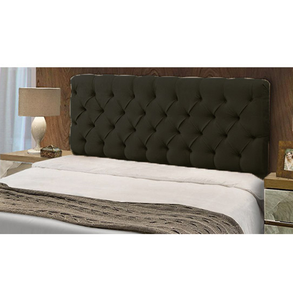 Cabeceira Solteiro 90cm Para Cama Box Sofia Napa Preto - DS Estofados