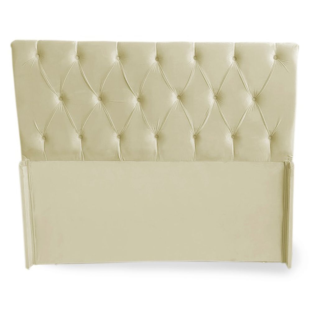 Cabeceira Solteiro Bela 90cm Para Cama Box Suede Bege - DS Móveis