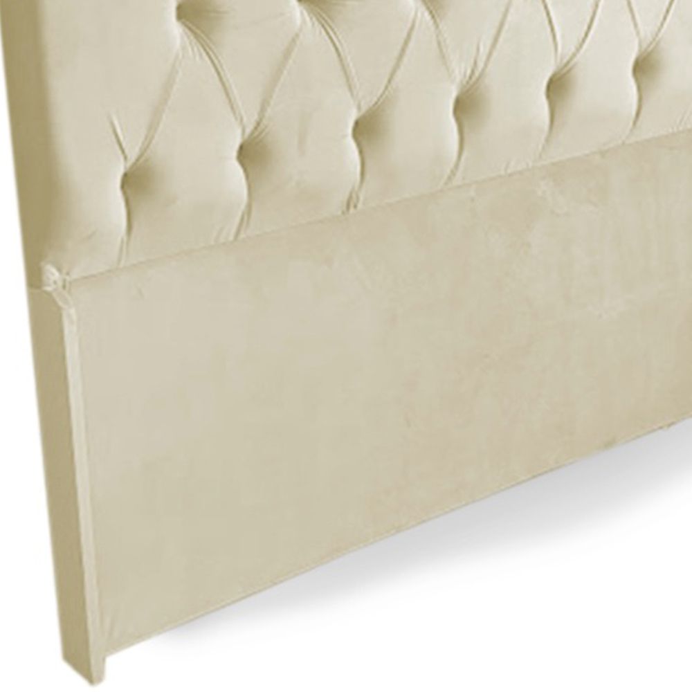 Cabeceira Solteiro Bela 90cm Para Cama Box Suede Bege - DS Móveis