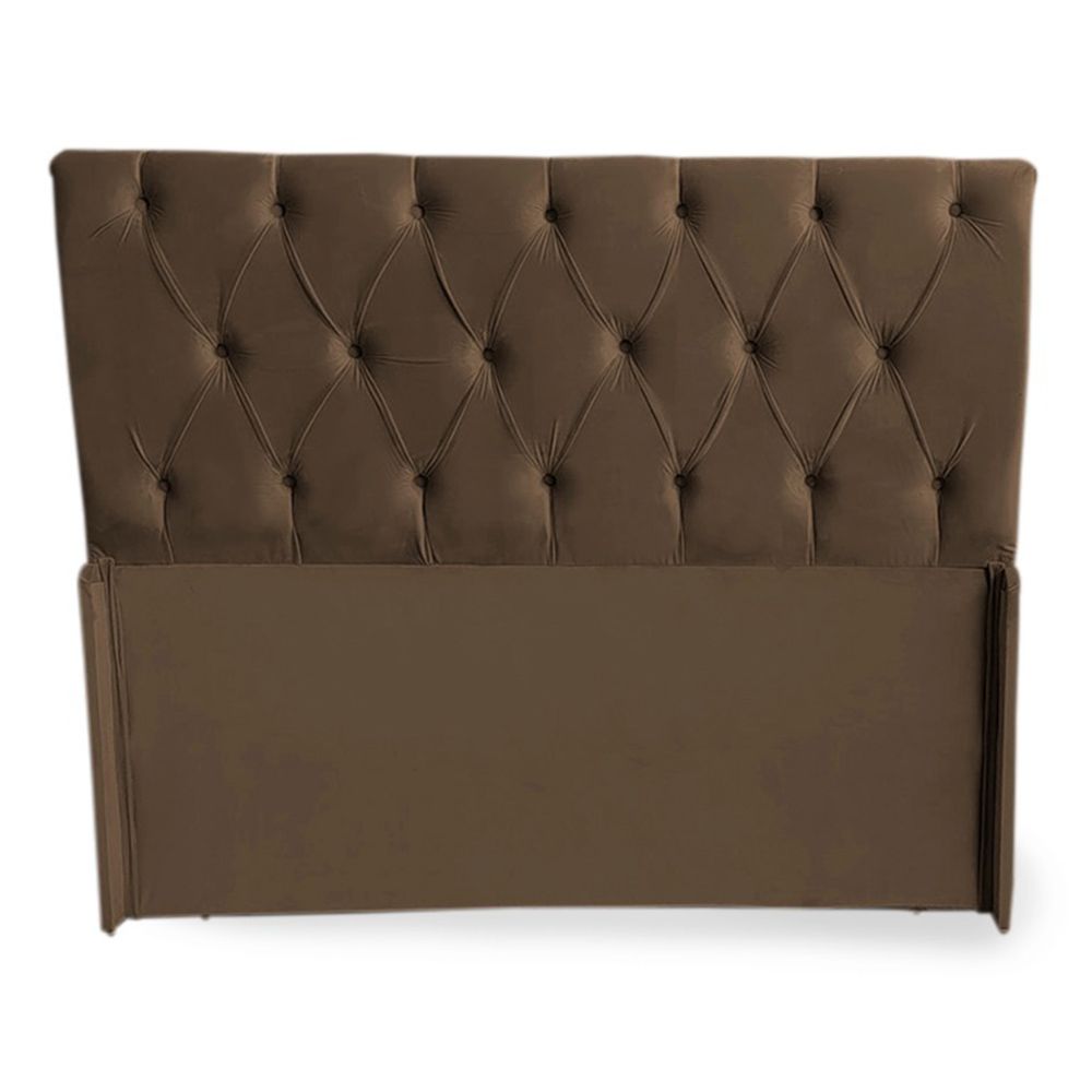 Cabeceira Solteiro Bela 90cm Para Cama Box Suede Marrom - DS Móveis