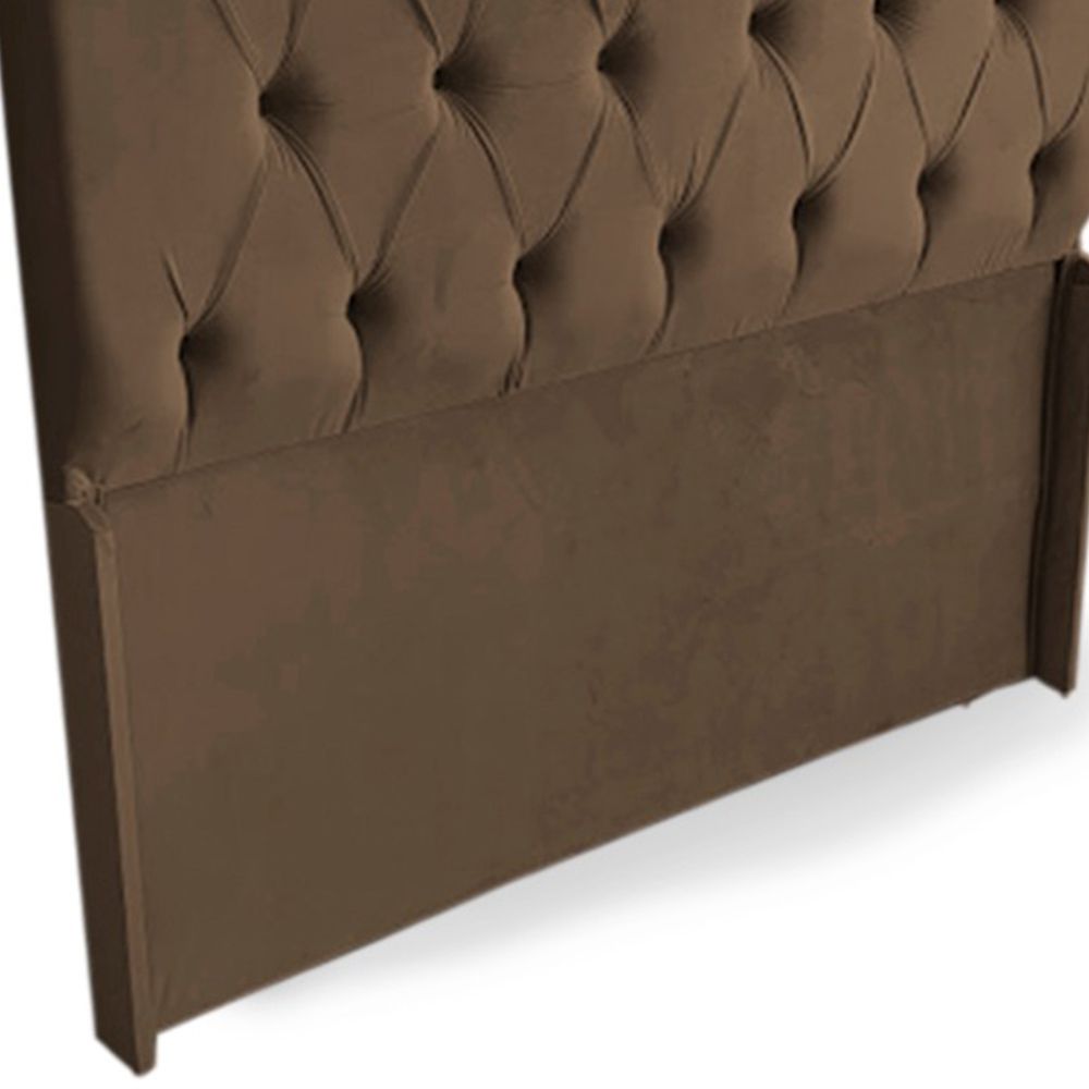 Cabeceira Solteiro Bela 90cm Para Cama Box Suede Marrom - DS Móveis