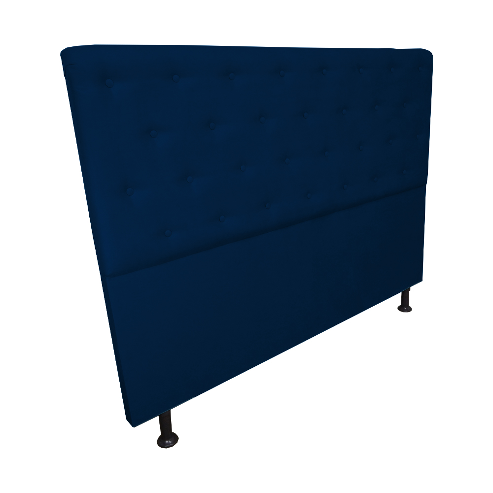 Cabeceira Solteiro Juliana 90cm Para Cama Box Suede Azul Marinho - DS Estofados