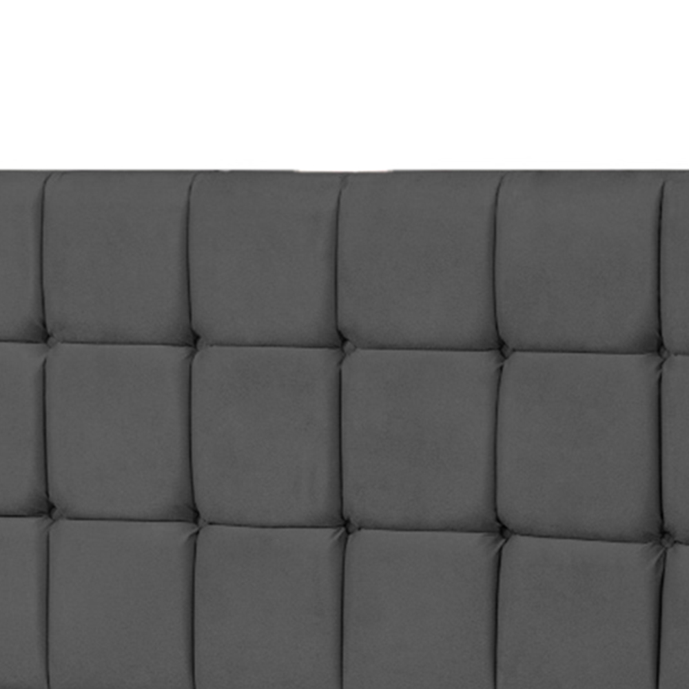 Cabeceira Solteiro Parma 90cm Para Cama Box Suede Cinza - DS Estofados