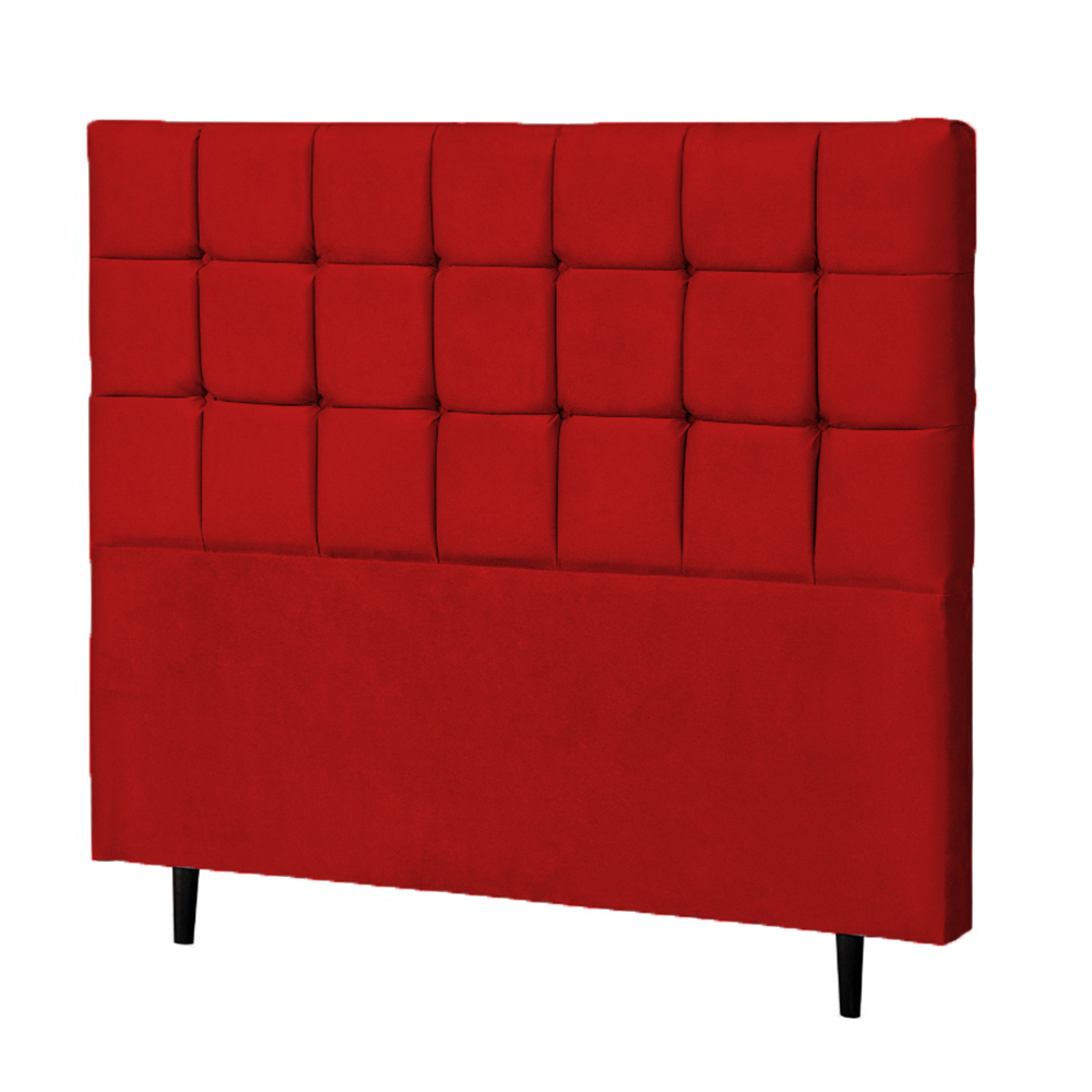 Cabeceira Solteiro Parma 90cm Para Cama Box Suede Vermelho - DS Estofados
