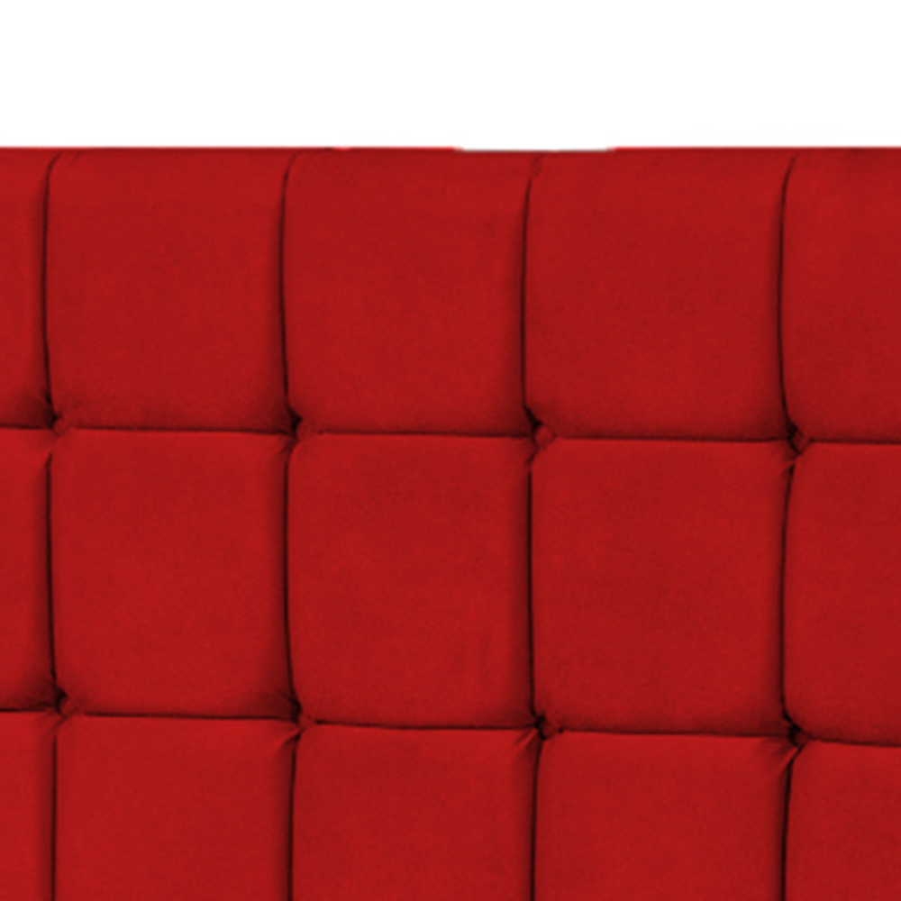 Cabeceira Solteiro Parma 90cm Para Cama Box Suede Vermelho - DS Estofados