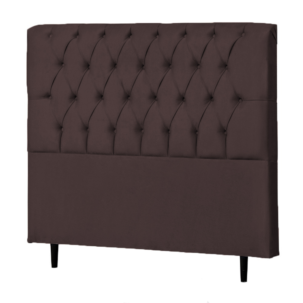 Cabeceira Solteiro Veneza 90cm Para Cama Box Suede Marrom - DS Estofados