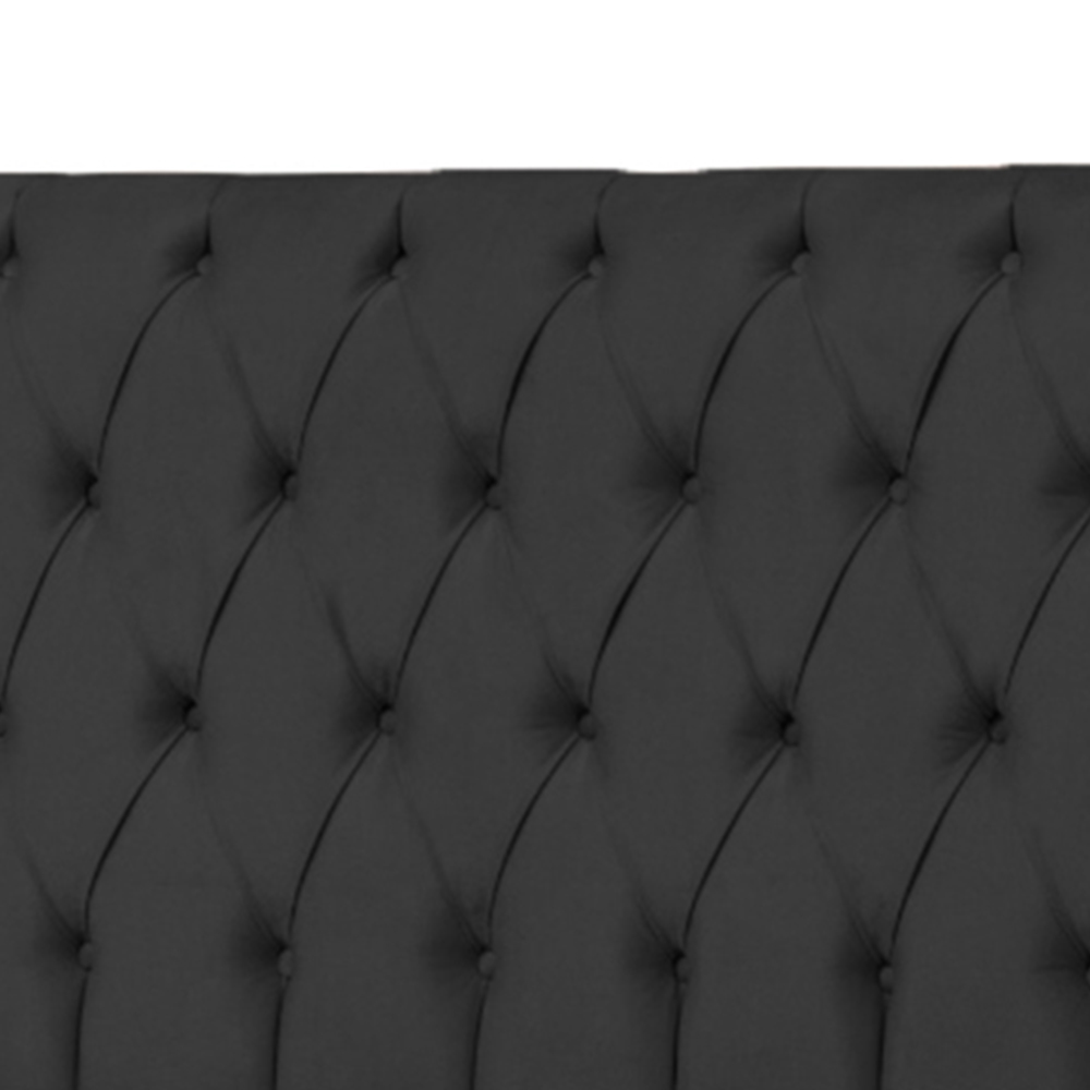 Cabeceira Solteiro Veneza 90cm Para Cama Box Suede Preto - DS Estofados