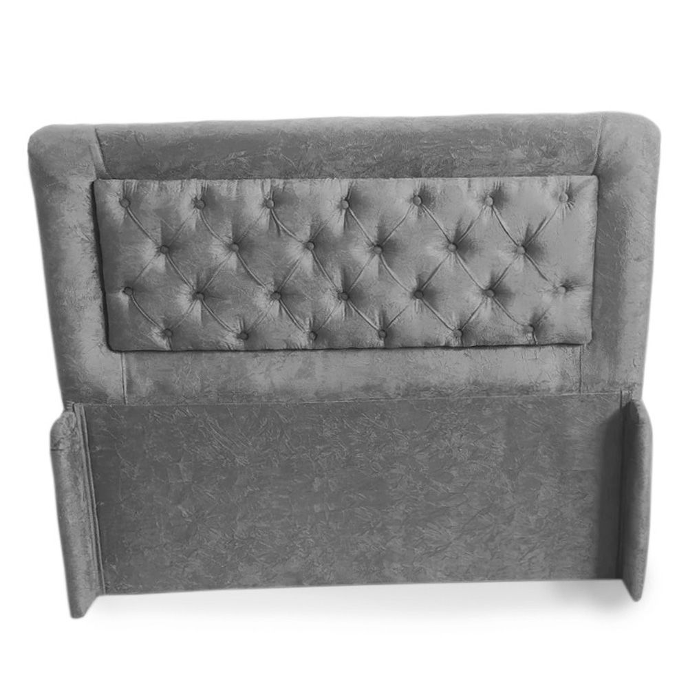 Cabeceira Super King Isa 195cm Para Cama Box Suede Amassado Cinza - DS Móveis