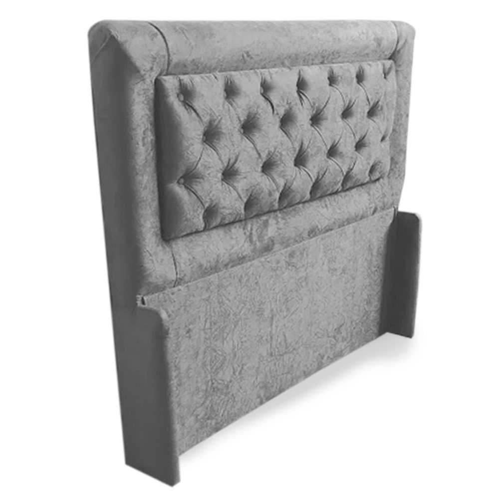 Cabeceira Super King Isa 195cm Para Cama Box Suede Amassado Cinza - DS Móveis
