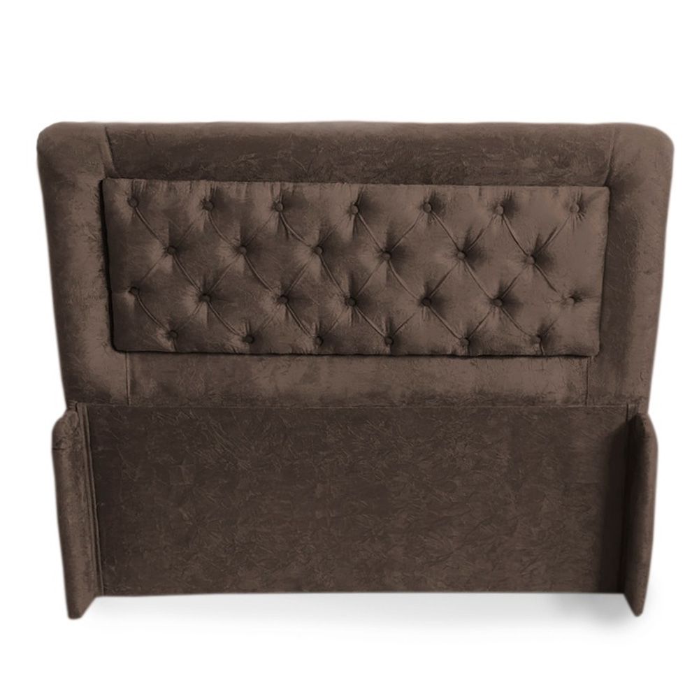 Cabeceira Super King Isa 195cm Para Cama Box Suede Amassado Marrom - DS Móveis