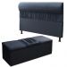 Cabeceira com Calçadeira Baú Casal 140cm Para Cama Box Vitória Suede Azul - DS Móveis