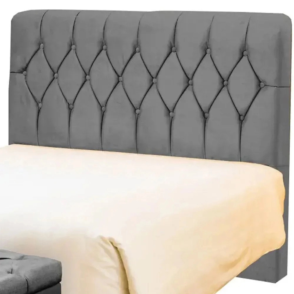 Cabeceira de Cama Box Casal 140cm Istambul Suede Cinza - DS Estofados