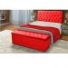 Cabeceira e Calçadeira Baú Casal 140cm Para Cama Box Sofia Suede Vermelho - DS Móveis