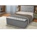 Cabeceira e Calçadeira Baú Solteiro 90cm Para Cama Box Sofia Suede Cinza - DS Móveis