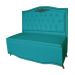 Cabeceira mais Calçadeira Casal 140cm Para Cama Box Greta Suede Azul Turquesa - DS Estofados