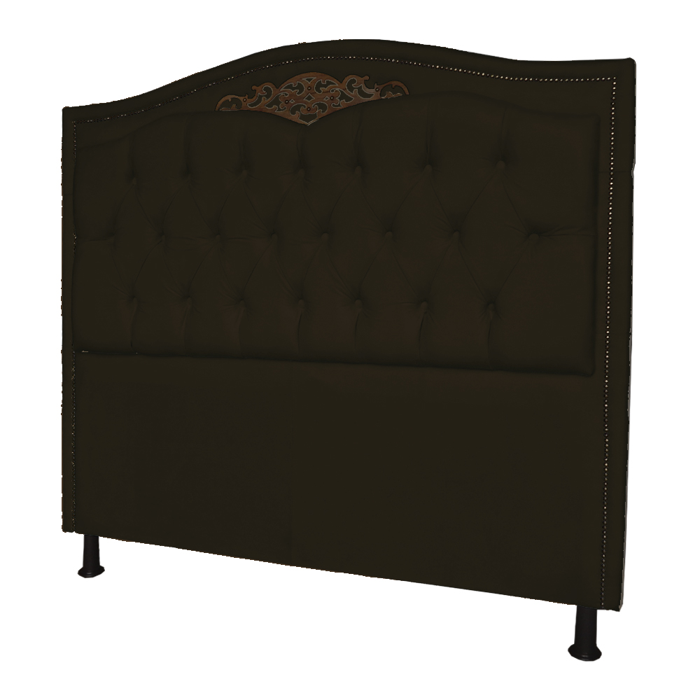 Cabeceira mais Calçadeira Casal 140cm Para Cama Box Greta Suede Marrom - DS Estofados