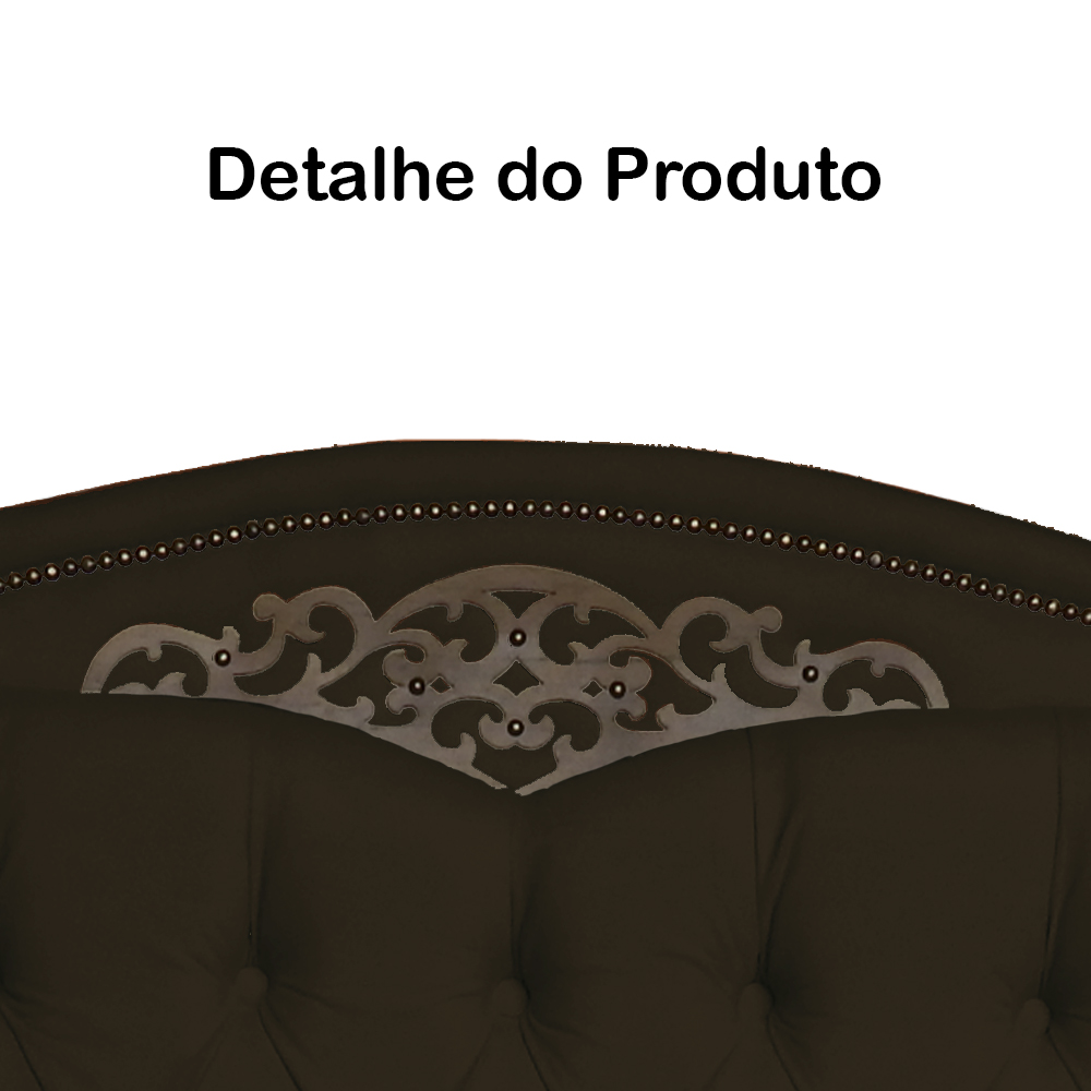 Cabeceira mais Calçadeira Casal 140cm Para Cama Box Greta Suede Marrom - DS Estofados