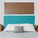 Cabeceira mais Calçadeira Casal Juliana 140cm Para Cama Box Suede Azul Turquesa - DS Estofados
