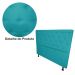 Cabeceira mais Calçadeira Casal Juliana 140cm Para Cama Box Suede Azul Turquesa - DS Estofados