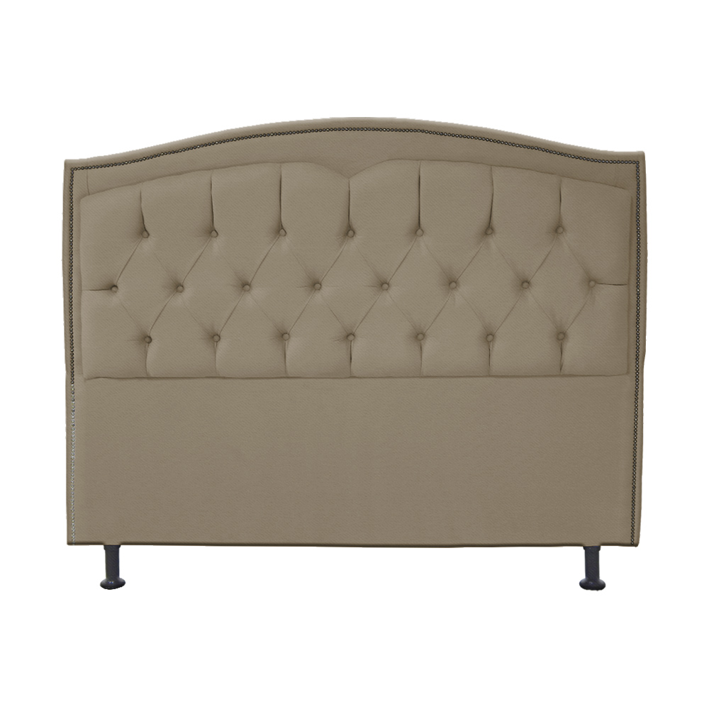 Cabeceira mais Calçadeira Casal King 195cm Para Cama Box Diana Suede Capuccino - Dellas Store