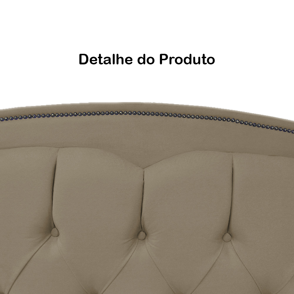 Cabeceira mais Calçadeira Casal King 195cm Para Cama Box Diana Suede Capuccino - Dellas Store