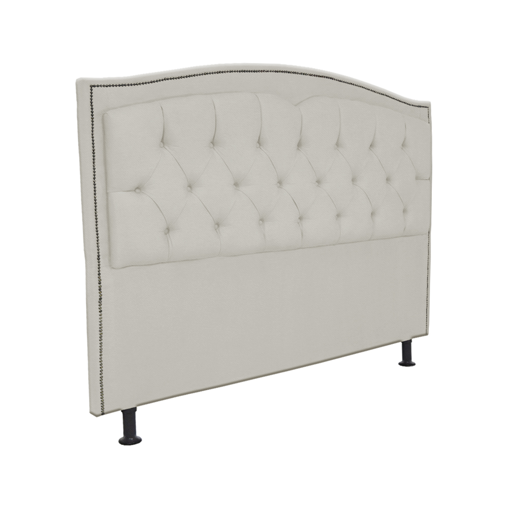 Cabeceira mais Calçadeira Casal Queen 160cm Para Cama Box Diana Suede Bege - Dellas Store