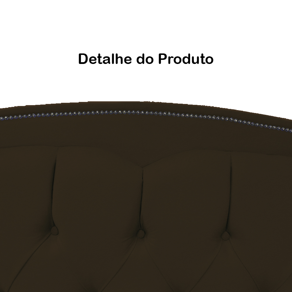 Cabeceira mais Calçadeira Casal Queen 160cm Para Cama Box Diana Suede Marrom - Dellas Store