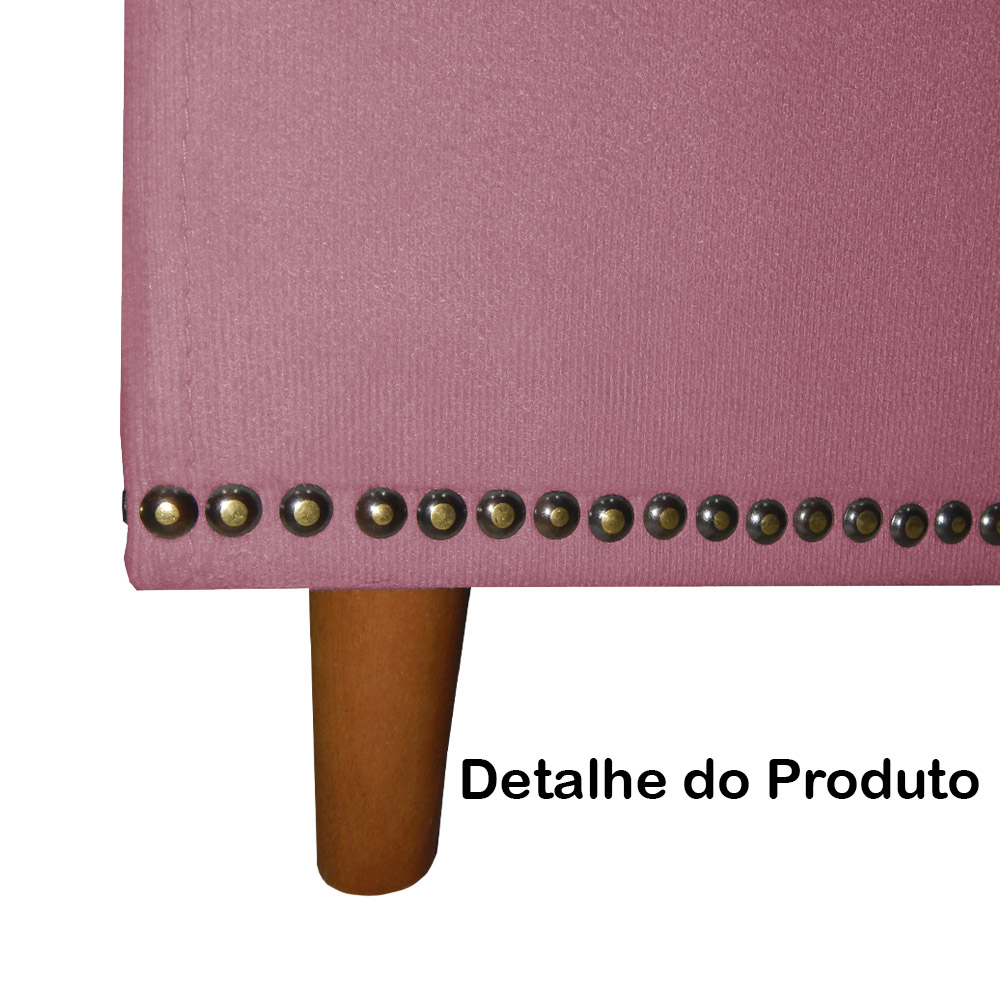 Cabeceira mais Calçadeira Casal Queen 160cm Para Cama Box Diana Suede Rosa - Dellas Store
