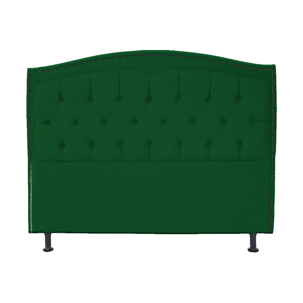 Cabeceira mais Calçadeira Casal Queen 160cm Para Cama Box Diana Suede Verde - Dellas Store